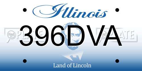 396DVA Illinois License Plate