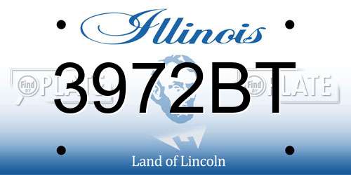 3972BT Illinois License Plate