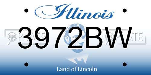 3972BW Illinois License Plate