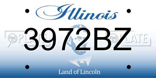 3972BZ Illinois License Plate