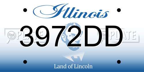3972DD Illinois License Plate