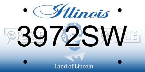 3972SW Illinois License Plate