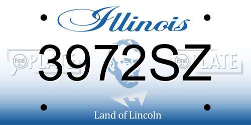 3972SZ Illinois License Plate