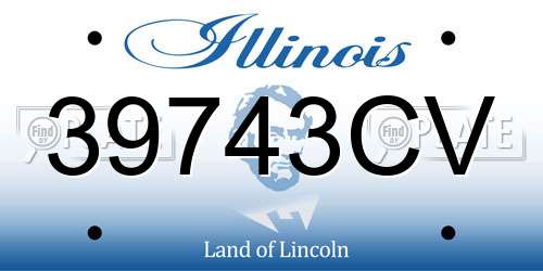 39743CV Illinois License Plate