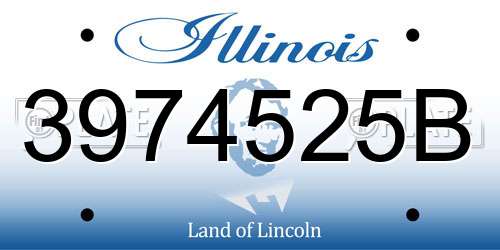 3974525B Illinois License Plate