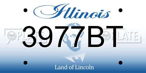 3977BT Illinois License Plate