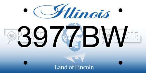 3977BW Illinois License Plate