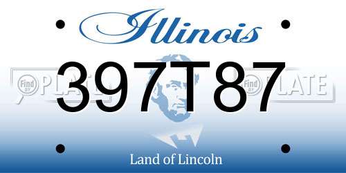 397T87 Illinois License Plate
