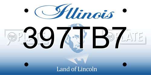 397TB7 Illinois License Plate