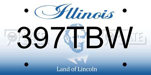 397TBW Illinois License Plate