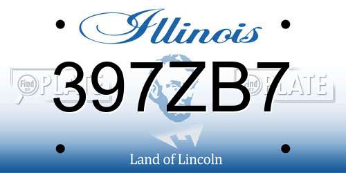 397ZB7 Illinois License Plate