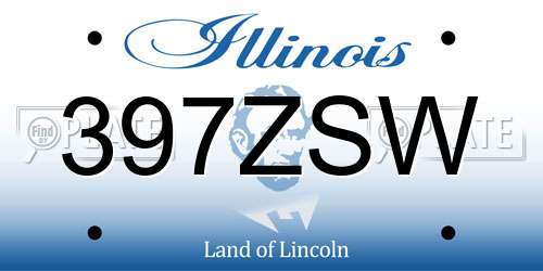 397ZSW Illinois License Plate