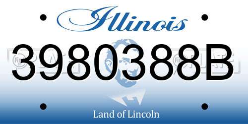 3980388B Illinois License Plate