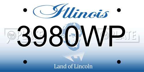 3980WP Illinois License Plate