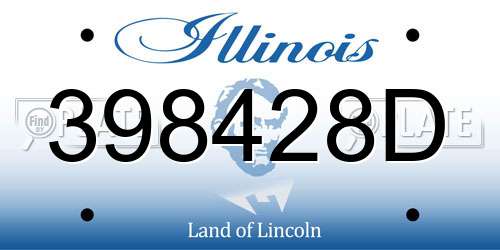 398428D Illinois License Plate