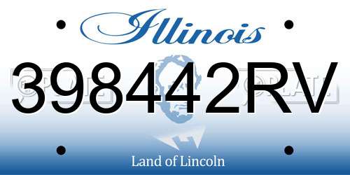 398442RV Illinois License Plate