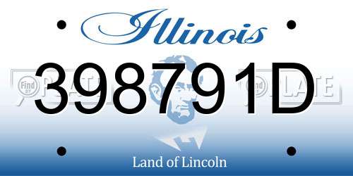 398791D Illinois License Plate