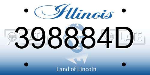 398884D Illinois License Plate