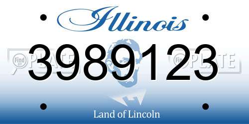 3989123 Illinois License Plate