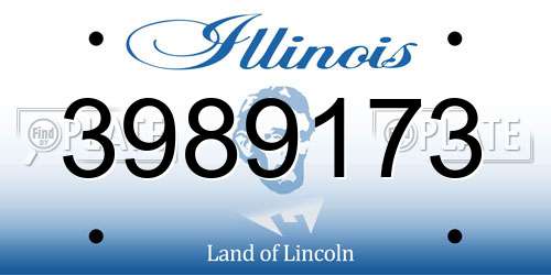 3989173 Illinois License Plate
