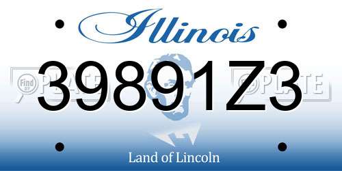 39891Z3 Illinois License Plate