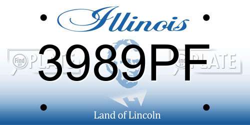 3989PF Illinois License Plate