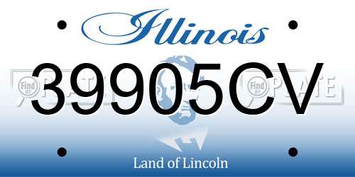 39905CV Illinois License Plate
