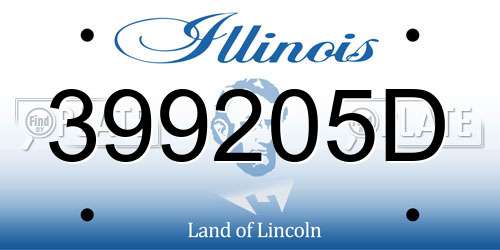 399205D Illinois License Plate