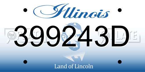 399243D Illinois License Plate