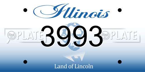 3993 Illinois License Plate