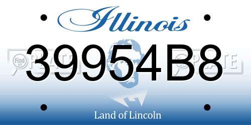 39954B8 Illinois License Plate