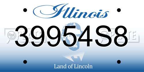 39954S8 Illinois License Plate