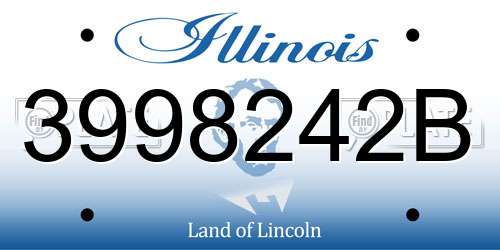 3998242B Illinois License Plate