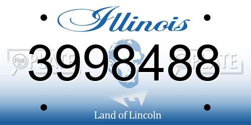 3998488 Illinois License Plate