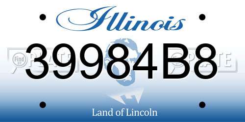 39984B8 Illinois License Plate