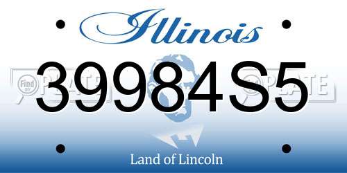 39984S5 Illinois License Plate