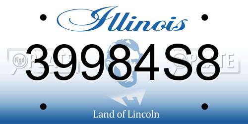 39984S8 Illinois License Plate