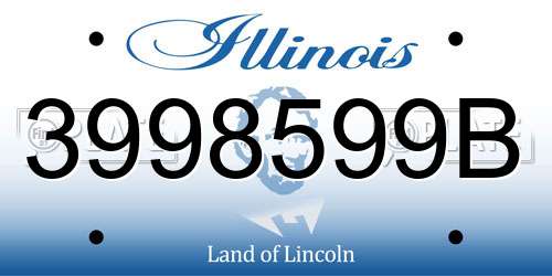 3998599B Illinois License Plate