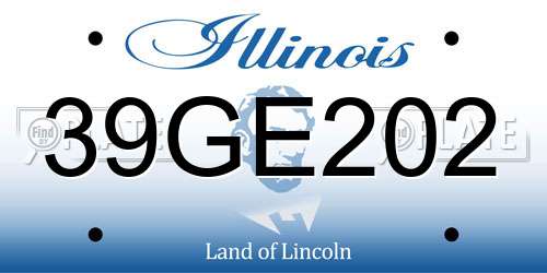 39GE202 Illinois License Plate