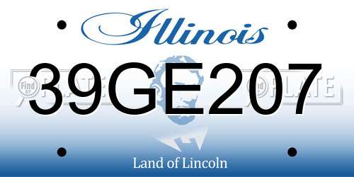 39GE207 Illinois License Plate