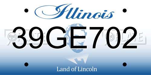 39GE702 Illinois License Plate