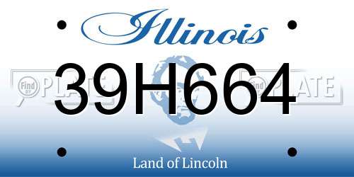 39H664 Illinois License Plate