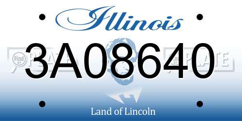 3A08640 Illinois License Plate