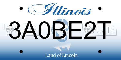 3A0BE2T Illinois License Plate