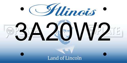 3A20W2 Illinois License Plate