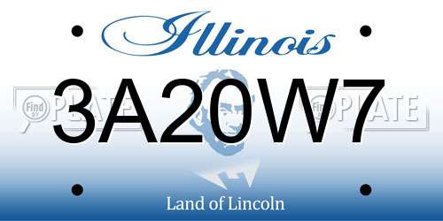 3A20W7 Illinois License Plate