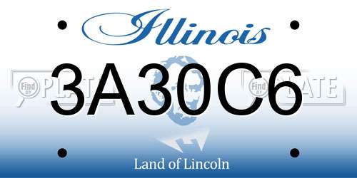 3A30C6 Illinois License Plate