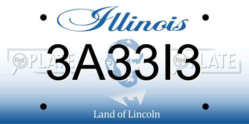 3A33I3 Illinois License Plate