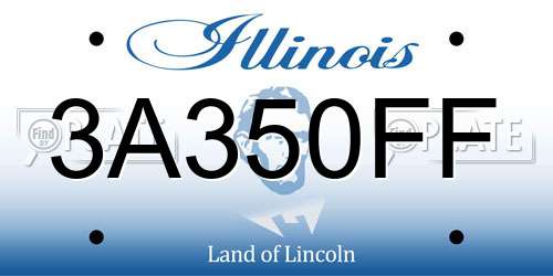 3A350FF Illinois License Plate