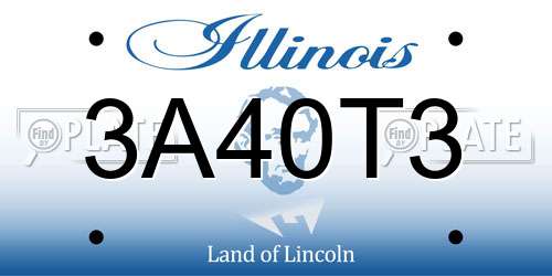 3A40T3 Illinois License Plate